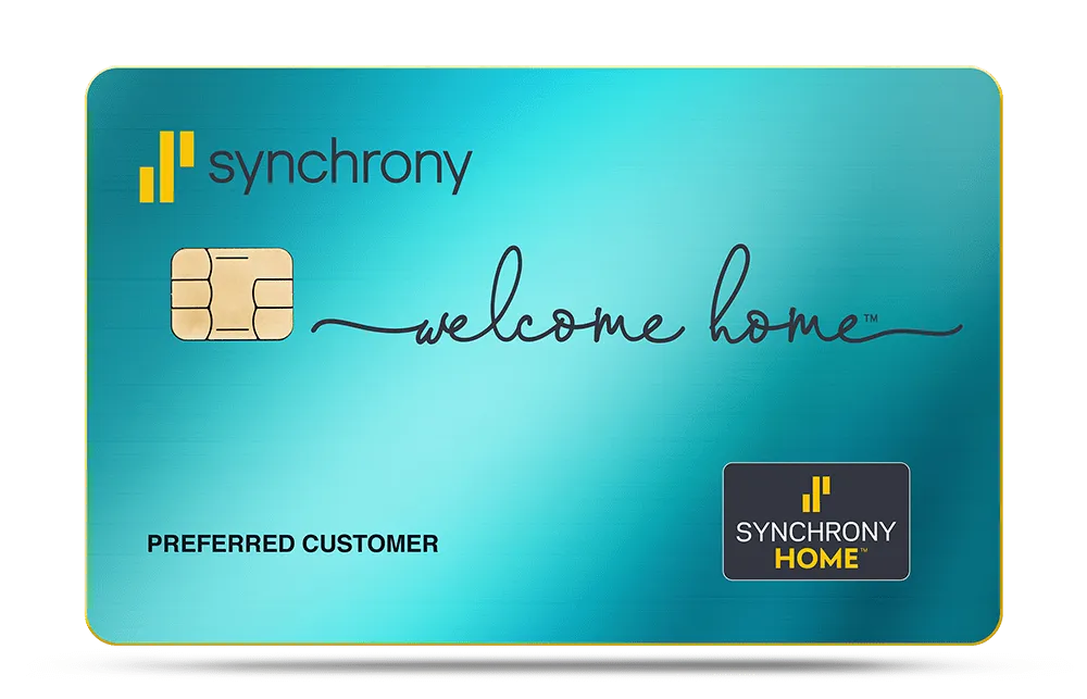 A graphic of a Synchrony My Home credit card from Liddiard Home Furnishings 