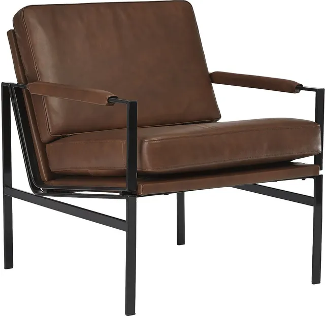 Front view of the Signature Design by Ashley Puckman leather accent chair 
