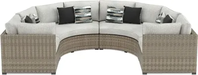 Front view of the Signature Design by Ashley Calworth collection outdoor sectional 
