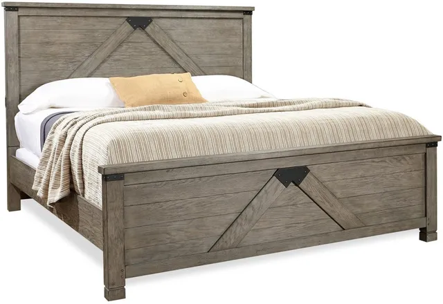 Front view of the Aspenhome Tucker Stone collection panel bed 