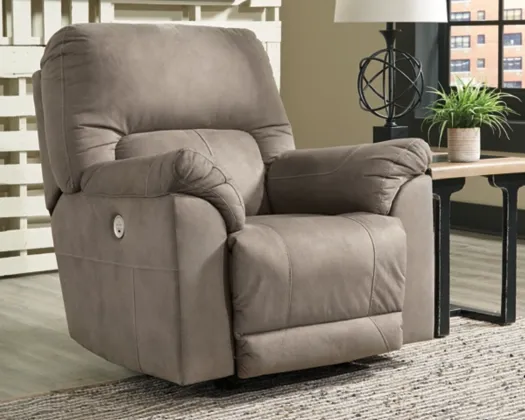 Front view of the Benchcraft Cavalcade power recliner in a living room 