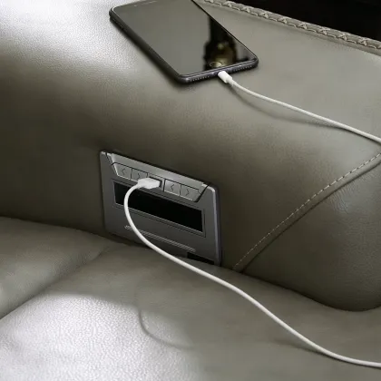 A USB port on the Signature Design by Ashley Coreeze power recliner 