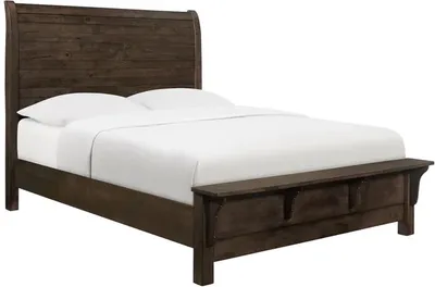 Front view of the Emerald Home Ashton collection sleigh bed 