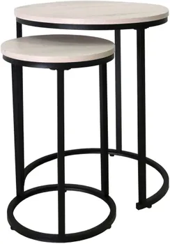 Front view of the Signature Design by Ashley Briarsboro collection nesting tables 