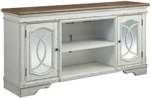 Front view of the Signature Design by Ashley Realyn TV console 
