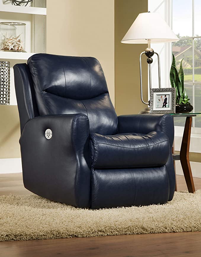 navy-blue leather lift chair recliner from Southern Comfort