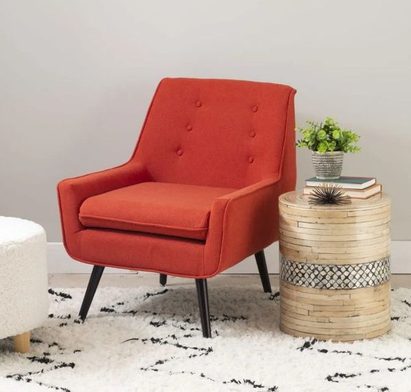 Pimento red modern accent chair
