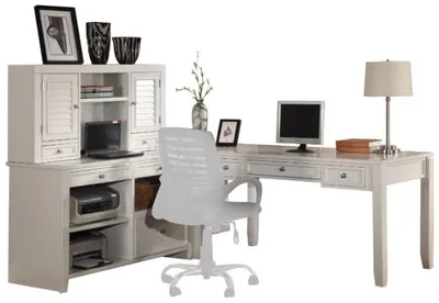 I Shaped Office Desk Parker House 4 Piece White I Shaped Office Set