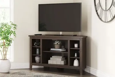 Signature Design Brown Corner TV Stand