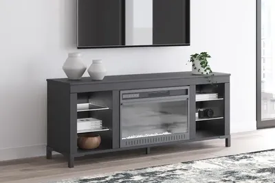 Signature Design Matte TV Stand with Electric Fireplace