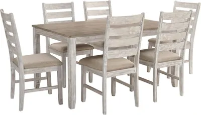 Signature Design Light Brown White Dining Table Set