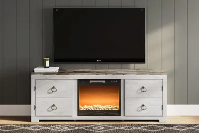 Signature Design TV Stand with Electric Fireplace