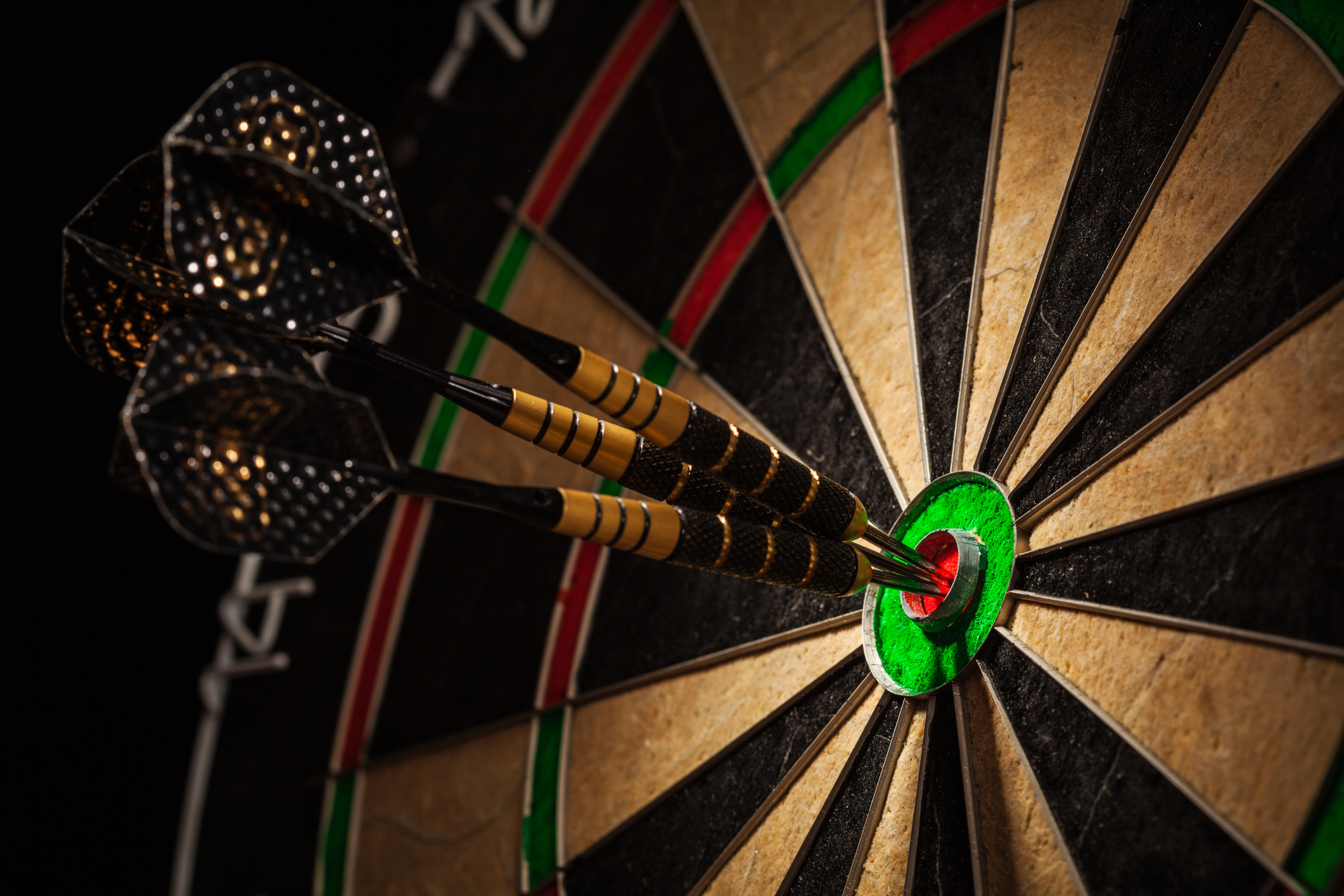 close-up of a dart board