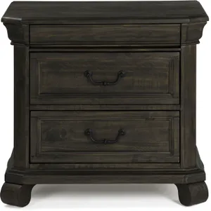 Front view of the Magnussen Home Bellamy collection wooden nightstand 