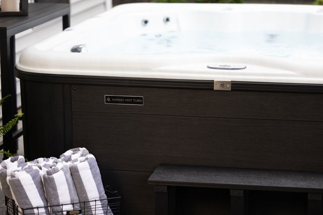 Front view of a Nordic hot tub