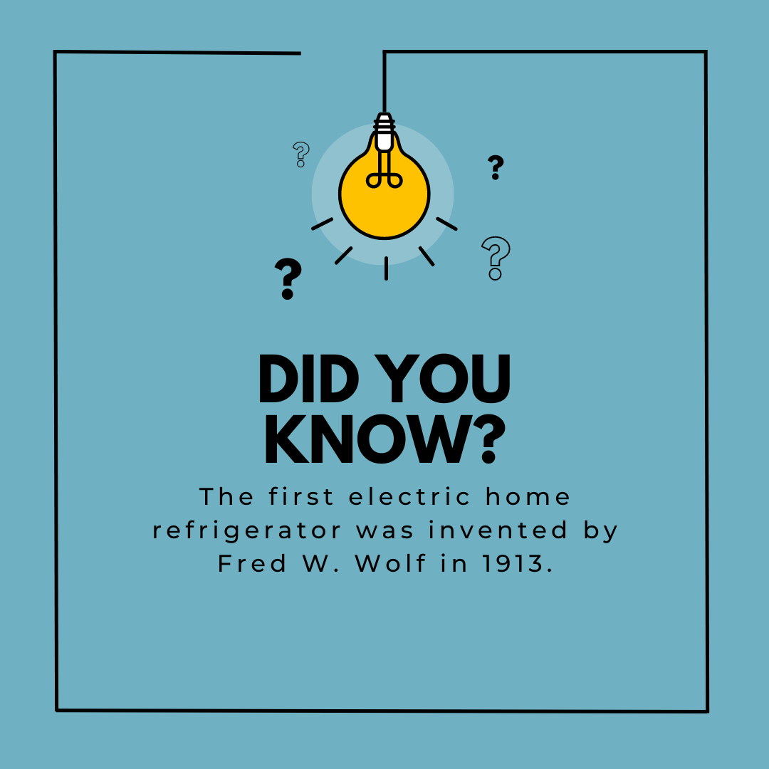 info graphic about the first refrigerator