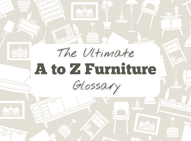header image with furniture icons that says "the ultimate a to z furniture glossary"