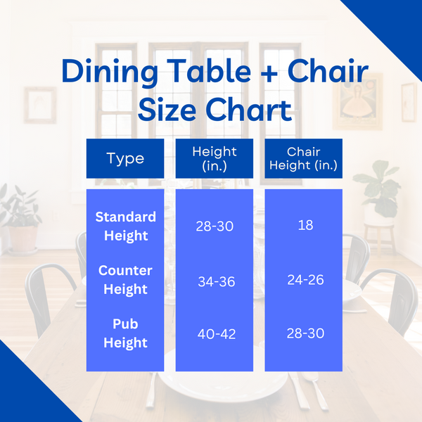 dining table height infographic