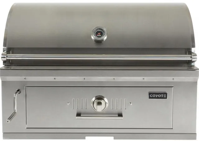 Coyote charcoal built in grill
