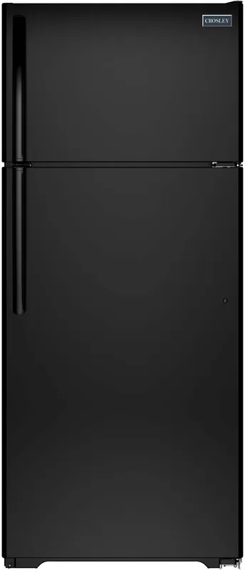 Black Crosley top freezer refrigerator