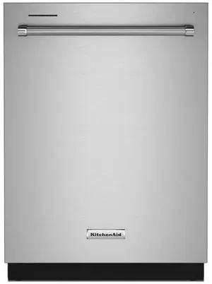 front view of the KitchenAid® 24" PrintShield™ Stainless Steel Built In Dishwasher