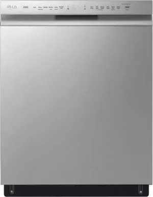 front view of the LG 24" PrintProof™ Stainless Steel Front Control Built In Dishwasher