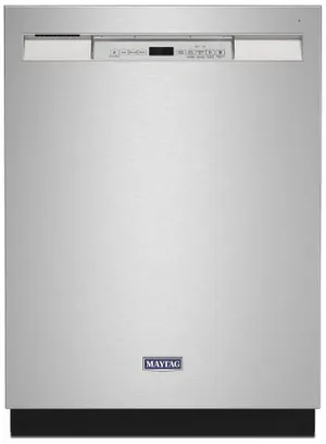 front view of the Maytag® 24" Fingerprint Resistant Stainless Steel Built In Dishwasher