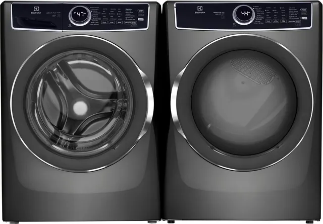 electrolux Grey Steel Front Load Washer and Dryer