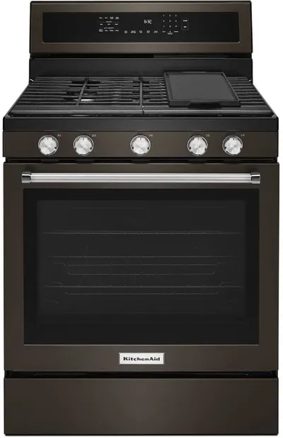 Black stainless steeel 30 inch gas range