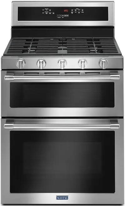 Stainless steel 30 inch double oven gas range