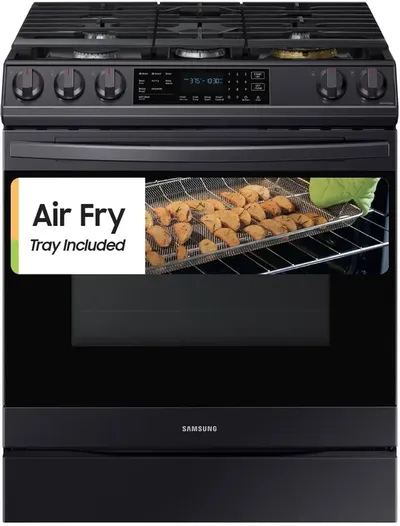 Stainless steel slide in gas range