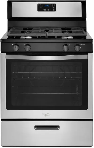 30 inch Gas Range in black and stainless steel finish
