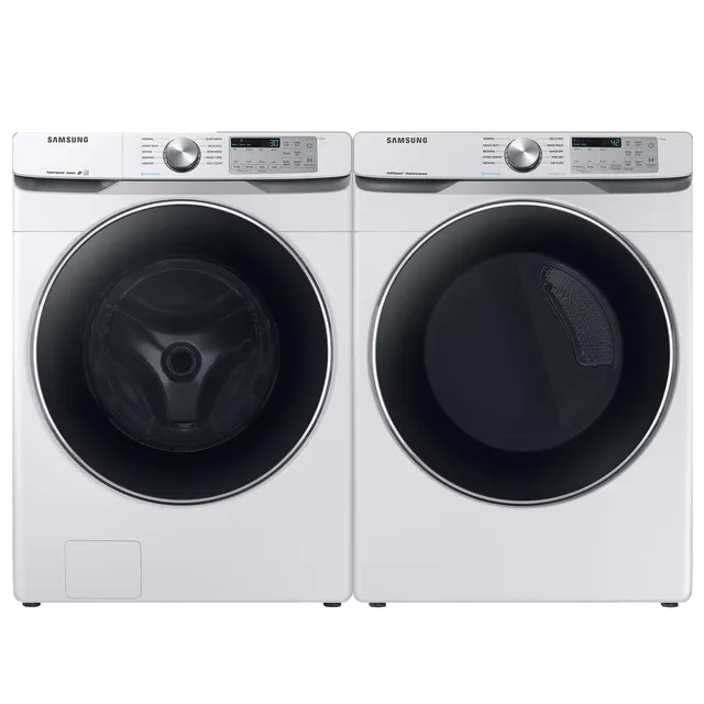 White front load washer and dryer