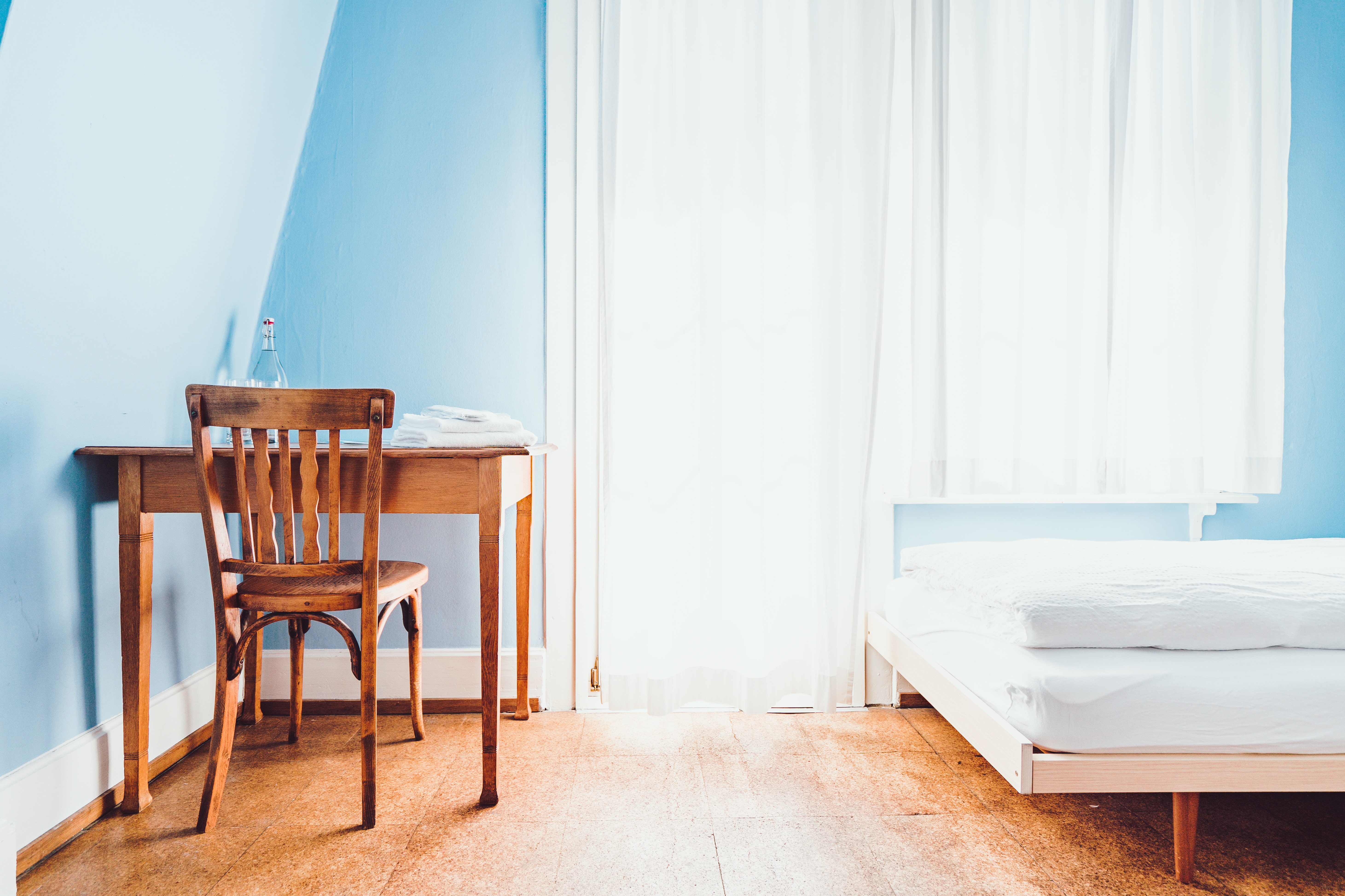College Student Dorm Room with Mattress