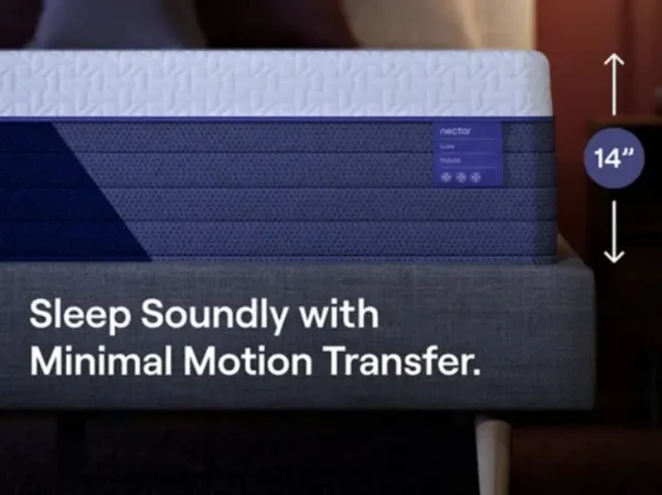 A graphic showing the height of a Nectar Luxe mattress 