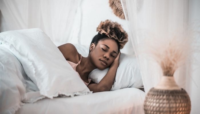 A woman sleeping peacefully