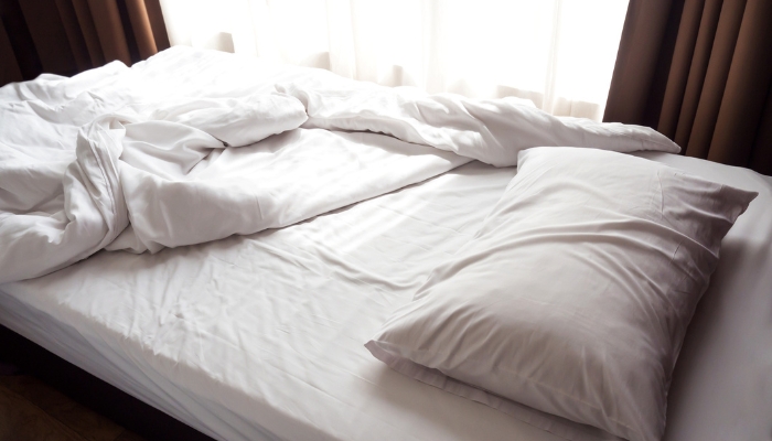 Sunlight hitting bed
