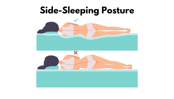 Graphic depicting side-sleeping posture