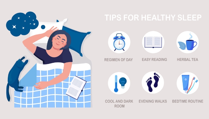 Tips for better sleep infographic
