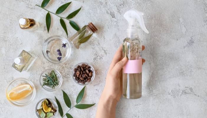 Closeup of a homemade room spray