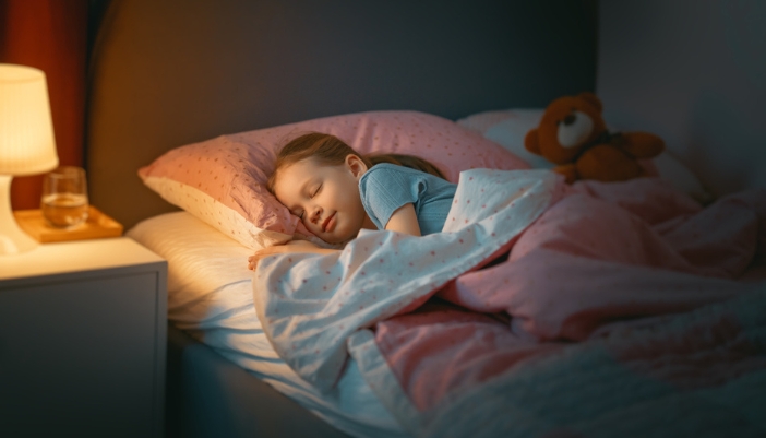 Elementary-age child sleeping peacefully