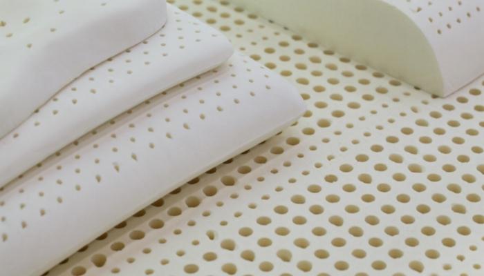 Latex foam with ventilated holes