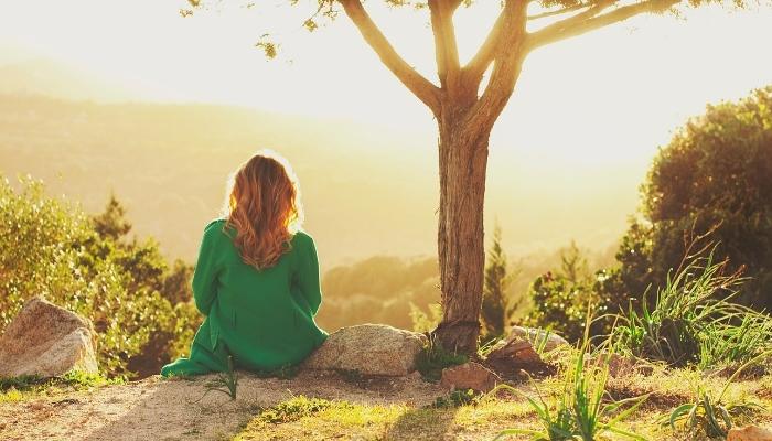 Woman soaking up sun