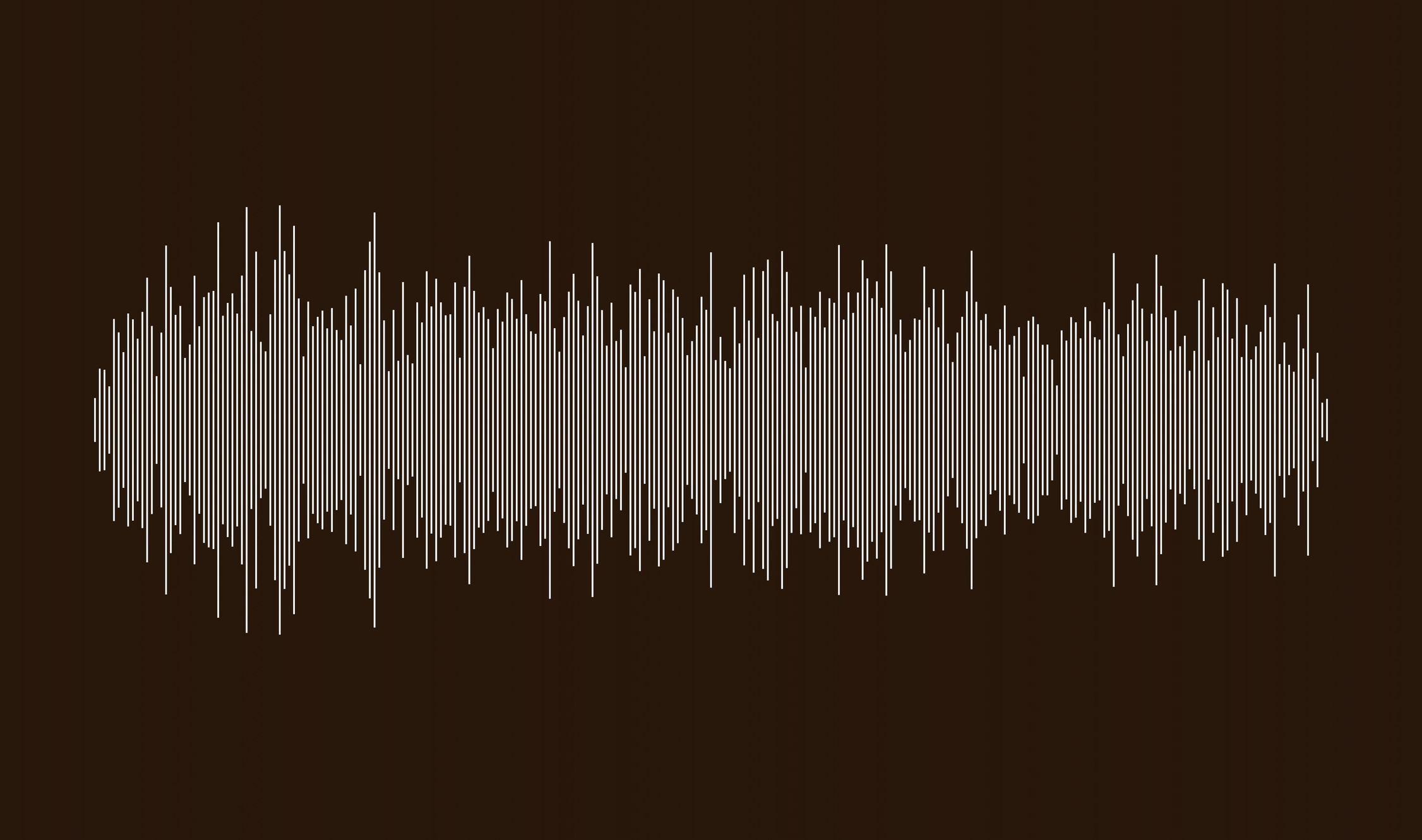 white sound waves on brown background