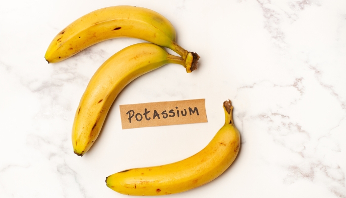 A concept image of bananas containing potassium