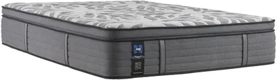Front view of the Sealy Posturepedic Plus Satisfied II Euro top mattress 