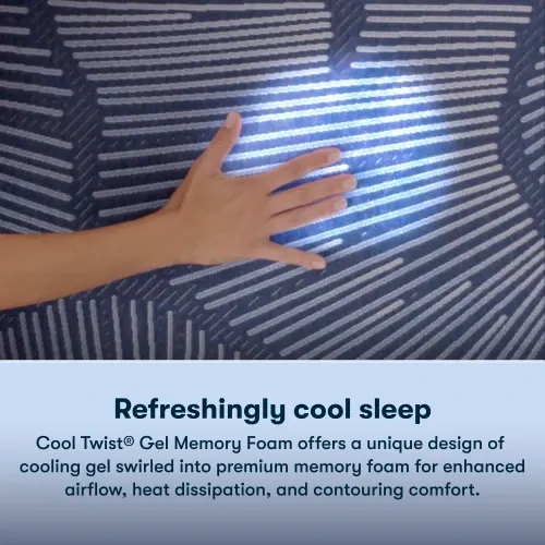 A graphic describing Serta Cool Twist Gel Memory Foam