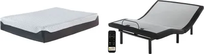 Front view of the Sierra Sleep by Ashley Chime Elite queen bed set 