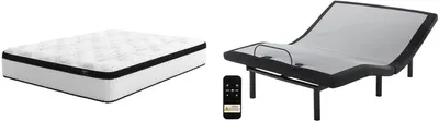 Front view of the Sierra Sleep by Ashley Chime hybrid queen bed set 
