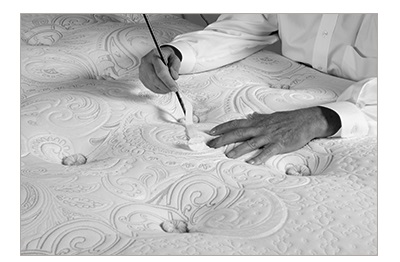 Close up of handcrafted surface of a Somniva mattress 